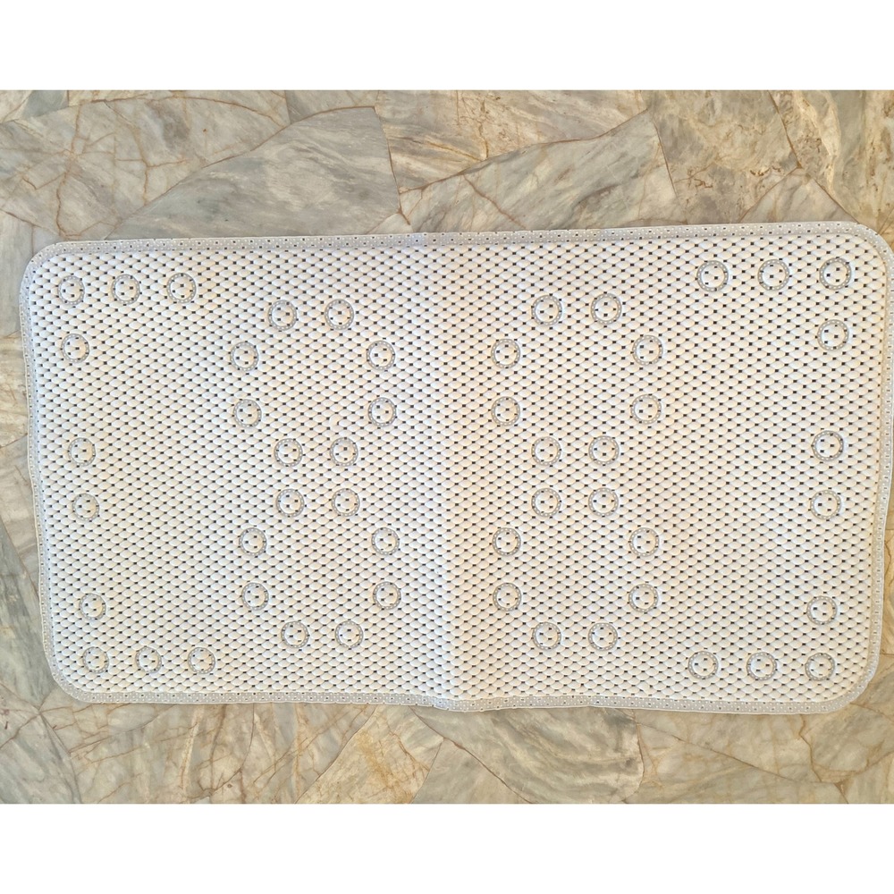 White Non Slip‎ Rubber Bathtub Mat with Suction Cups 27.5x15.5 Rectangle